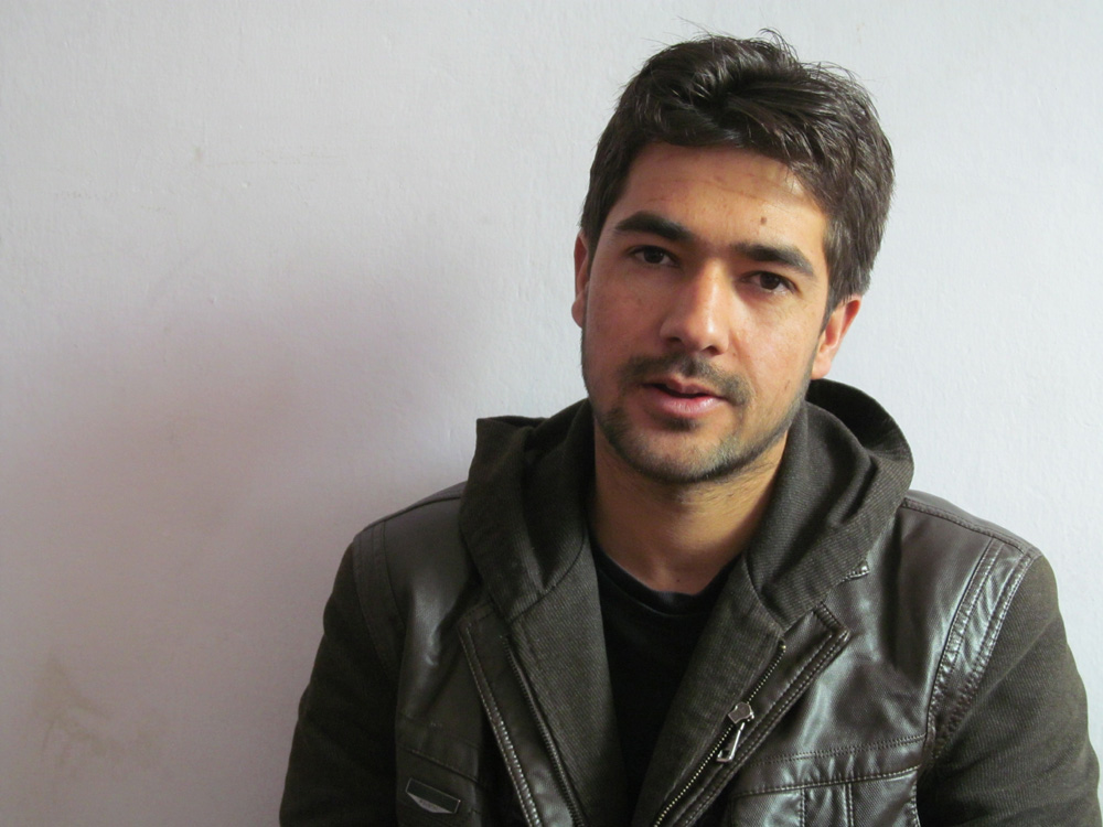 Raz Mohammad, speaking out against drones. Photo credit: Dr. Hakim