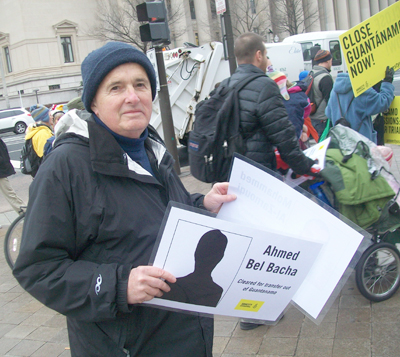 David Maclean, 79, of Springfield, VA., says he will come out every year until Gitmo is closed.