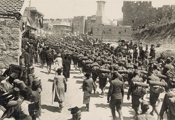 800px-Austrian_troops_marching_up_Mt._Zion,_1916